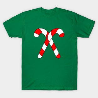 RED Striped Christmas Candy Canes T-Shirt